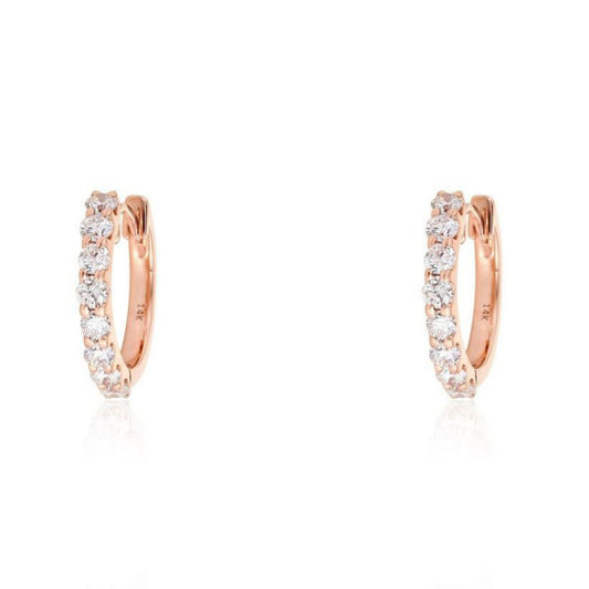 Starshine Elegance Huggies Earrings in 14K Yellow Gold