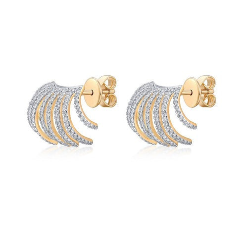Stud Diamond Earrings in 14K Yellow Gold
