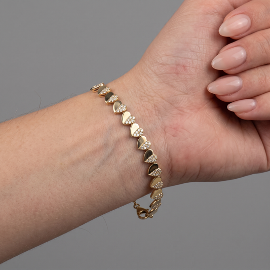 Lustrous Bliss Diamond Charm Bracelet in 14K Yellow Gold