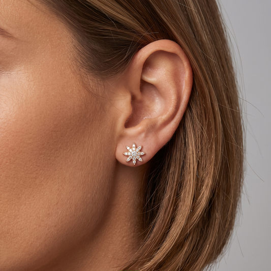 Pastel Radiance Diamond Stud Earrings in 14K Yellow Gold