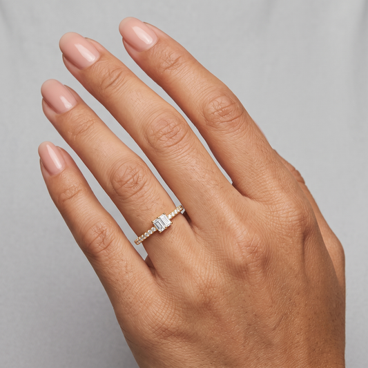 Twin Baguette Diamond Ring in 14K Yellow Gold