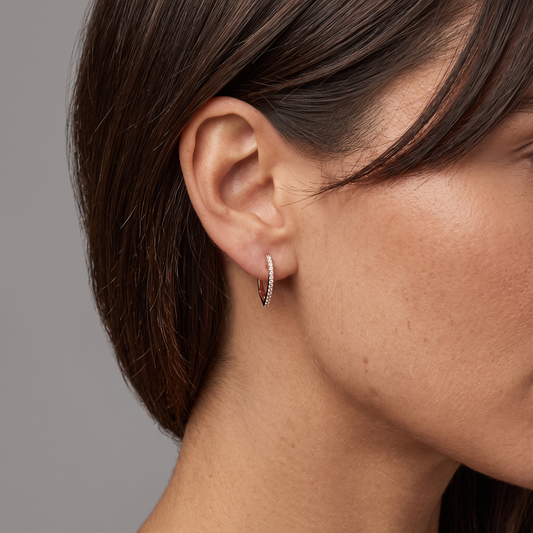 Euphoric Diamond Huggies Earrings in 14K Yellow Gold