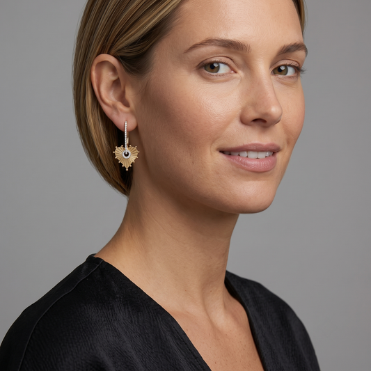 Polished Bliss 14K (or 18k upon request) Yellow Gold Diamond Drop Earrings