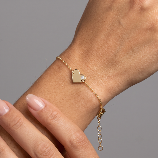 Heartlight Dainty Bracelet in 14K Yellow Gold