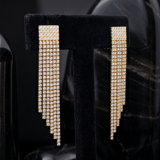 Glamour Cascade Drop Earrings in 14K Yellow Gold