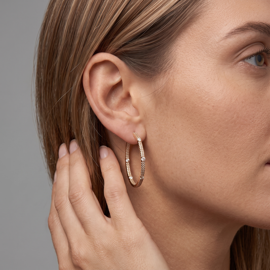 Halo Diamond Huggie Earrings in 14K Yellow Gold