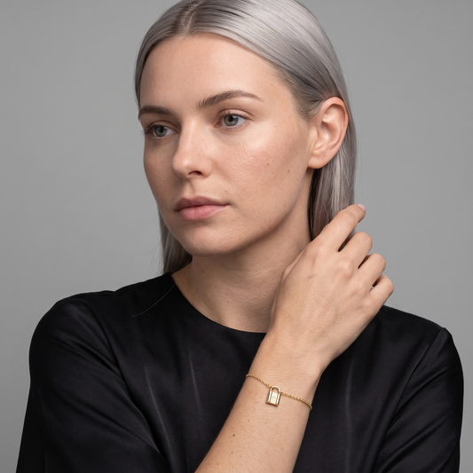 Mini Lock Diamond Bracelet in 14K Yellow Gold