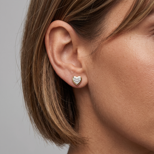 Pure Baguette Diamond Stud Earrings in 14K Yellow Gold