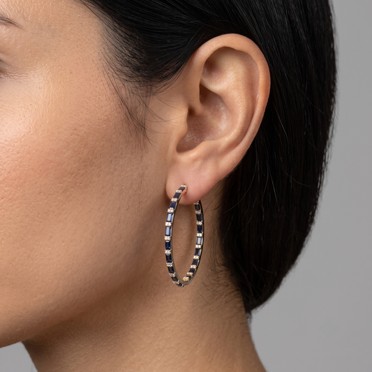 Radiant Nebula Hoop Earrings in 14K Yellow Gold