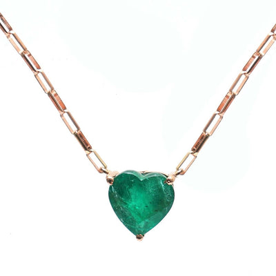 Luxury Emerald Diamond 18K Yellow Gold Statement Necklace