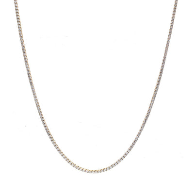 Luxury Lab Diamond 14K (18K Custom) Yellow Gold Tennis Necklace