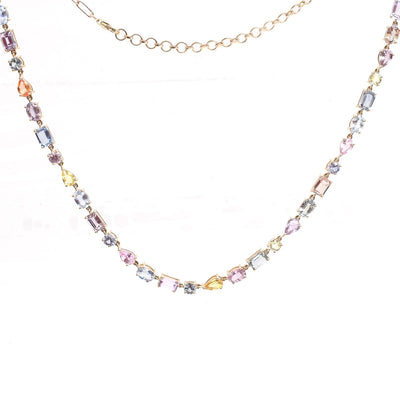 Prestige Multicolor 18K Yellow Gold Sapphire Necklace