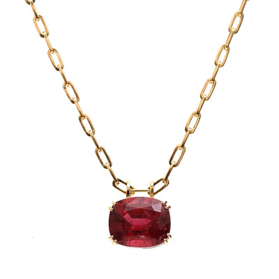 Imperial Rubellite 18K Yellow Gold Statement Necklace