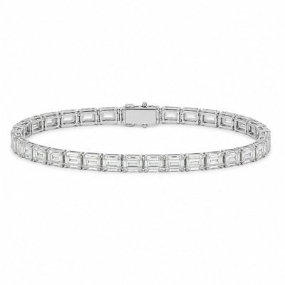 Pear Shaped 18K White Gold GIA Diamond Tennis Bracelet