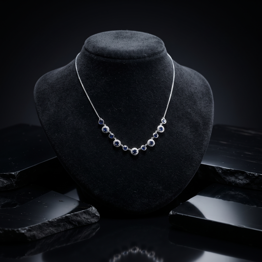 Diamond Graceful Radiance Station Necklace in 14K Yellow Gold
