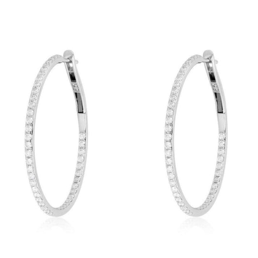 Ocean Mist Hoops Diamond Earrings in 14K Yellow Gold