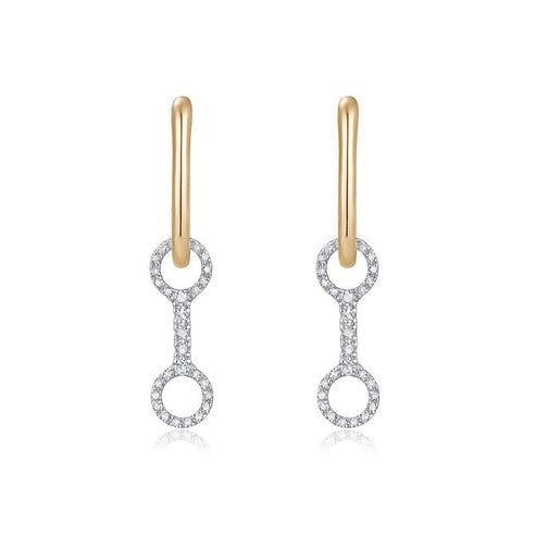 Trail Diamond Drop Earrings in 14K Yellow Gold