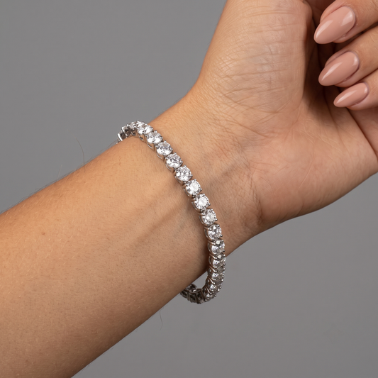 Sumptuous Round Diamond Tennis Bracelet in 14K White Gold