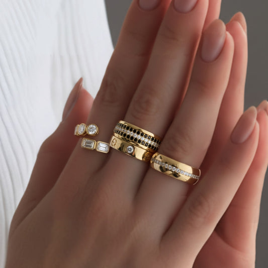 Dual Brilliance Multi-Cut Diamond Ring in 18K Yellow Gold