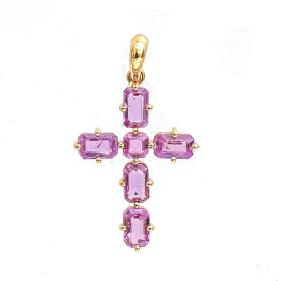 Radiant Pink Sapphire 18K Pendant Necklace