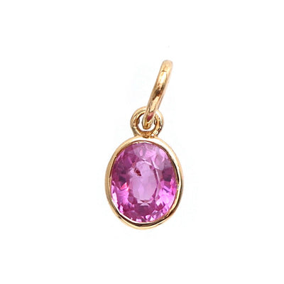 Oval Pink Sapphire 18K Pendant Necklace