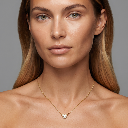 Heart Diamond Pendant Necklace in 14K Yellow Gold