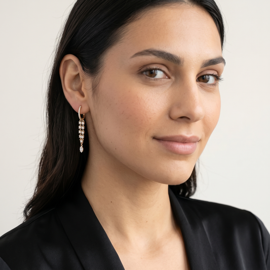 Diamond Wondrous Danglers Drop Earrings in 14K Yellow Gold