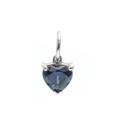 Blue Sapphire 18K White Gold Heart-Shaped Pendant Necklace