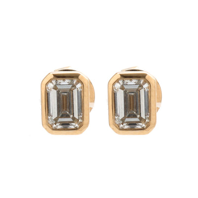 Lab Diamond 14K (18k Custom) Yellow Gold Stud Earrings