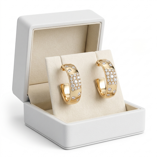Galaxy Diamond Hoop Earrings in 14K Yellow Gold