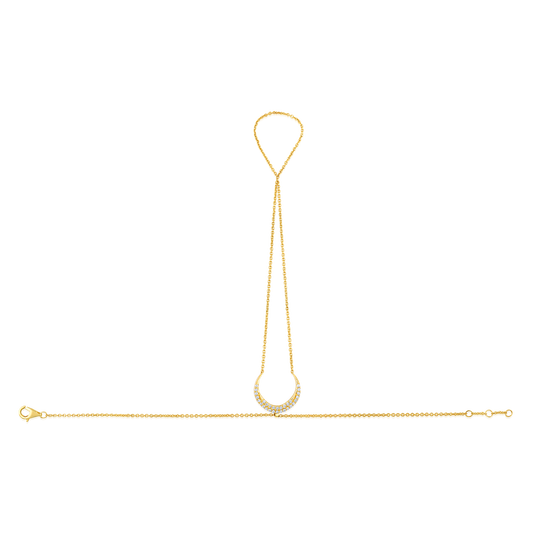 Lunar Grace 30 Diamonds Hand Chain in 14K Gold