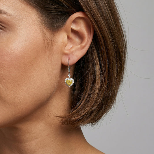 Radiant Endless Diamond Drop Earrings in 14K Yellow Gold