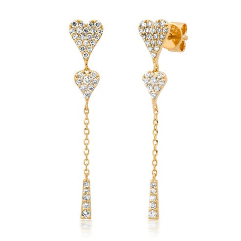 Infinite Designer Diamond Drop Earrings in 14K Yellow Gold
