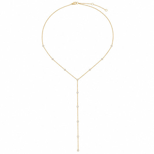 Diamond Flow Lariat Necklace in 14K Yellow Gold