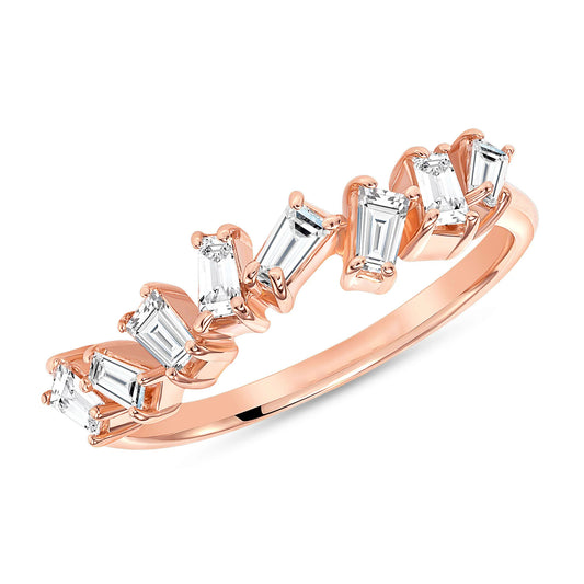 Baguette Diamond Scatter 14K Stackable Band Ring