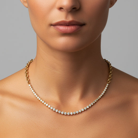 Baguette Vivid Diamond Necklace in 14K Yellow Gold