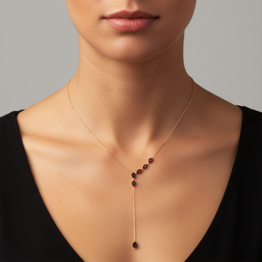 Brilliance Weave Diamond Lariat Necklace in 14K Yellow Gold