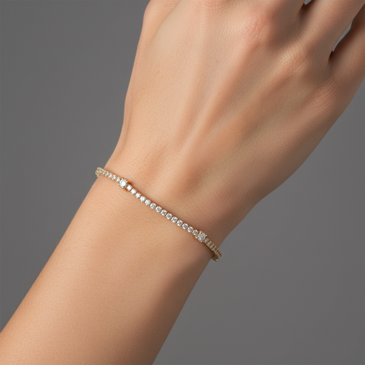 Brilliant Horizon Diamond Tennis Bracelet in 14K Yellow Gold