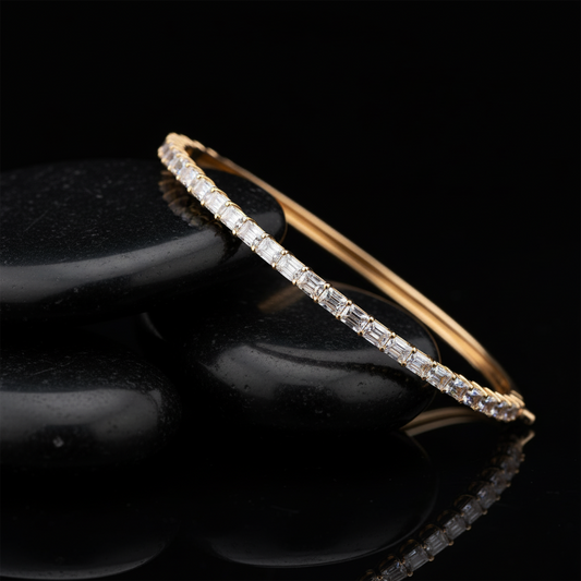 Bare Radiance Diamond Bangle Bracelet in 14K Yellow Gold