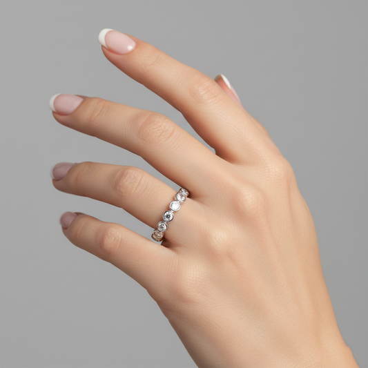 Diamond Bubble Eternity Ring in 18K White Gold