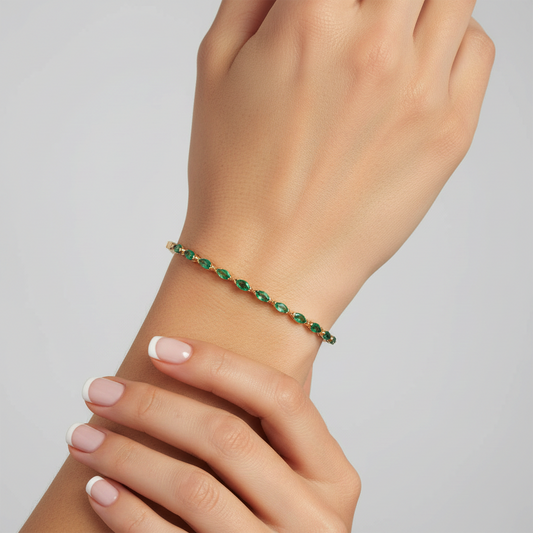 Charm Diamond Bangle Bracelet in 14K Yellow Gold