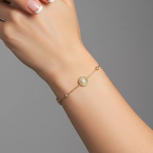 Golden Era Sapphire Charm Bracelet in 14K Yellow Gold