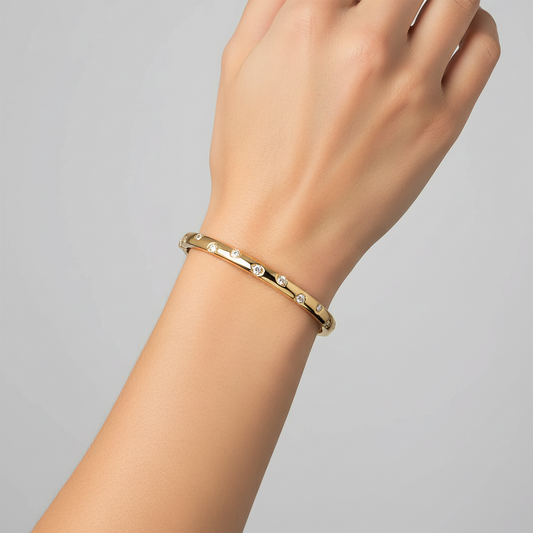 Starlit Whisper Diamond Bracelet in 14K Yellow Gold
