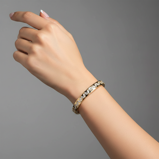 Edwardian Diamond Bangle Bracelet in 14K Yellow Gold