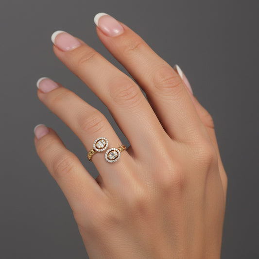 Baguette Diamond Wrap Ring in 14K Yellow Gold
