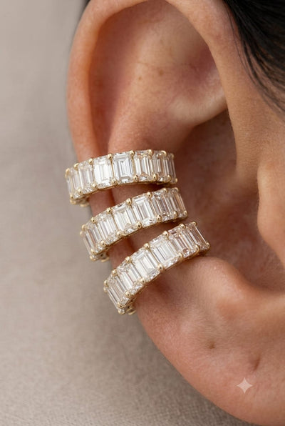 Emerald Cut Diamond Ear Cuff