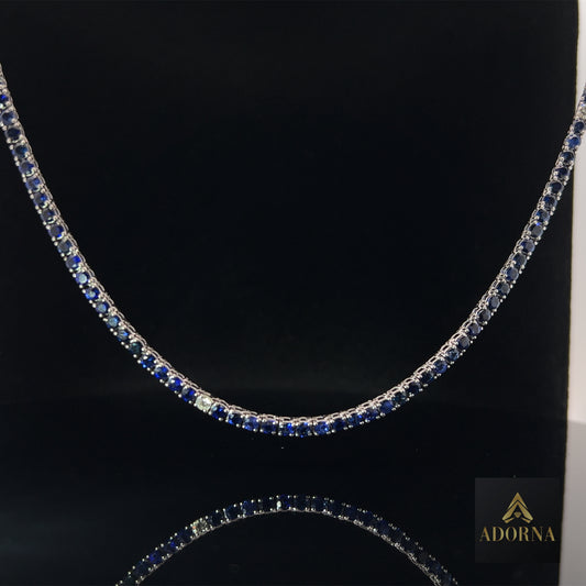 Round Lushness Gemstone Necklace in 14K White Gold