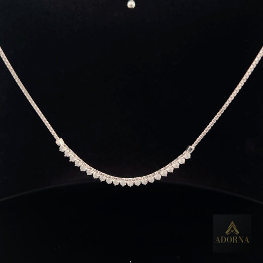 Tapered Diamond Fringe Necklace in 14K White Gold