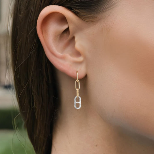 Diamond Bliss Drop Earrings in 14K Yellow Gold