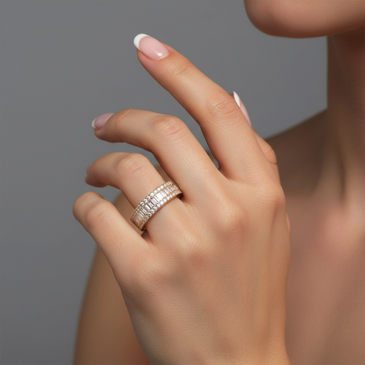 Celestial Baguette Diamond Eternity Ring in 14K Gold